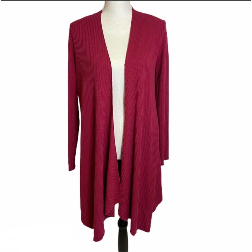 Context Magenta Hi Low Open Front Cardigan S